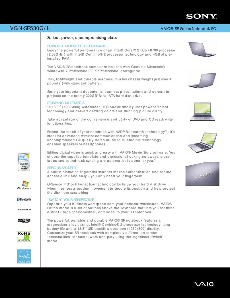 Sony VAIO VGN-SR530G/H User manual
