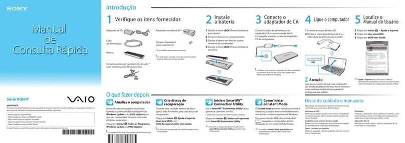 Sony VGN-P688E - VAIO P Series quick start guide