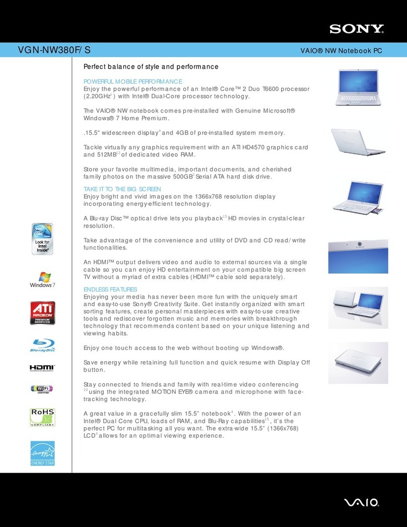 Sony VGN-NW380F/S User manual
