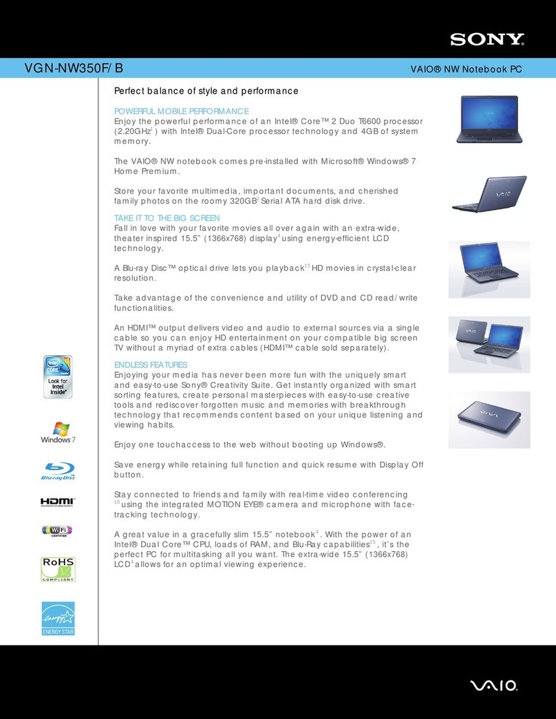 Sony VGN-NW350F/B User manual