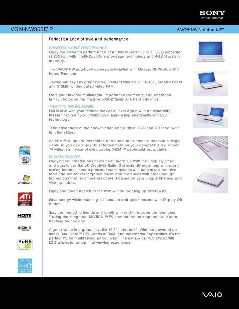 Sony VGN-NW360F/P User manual