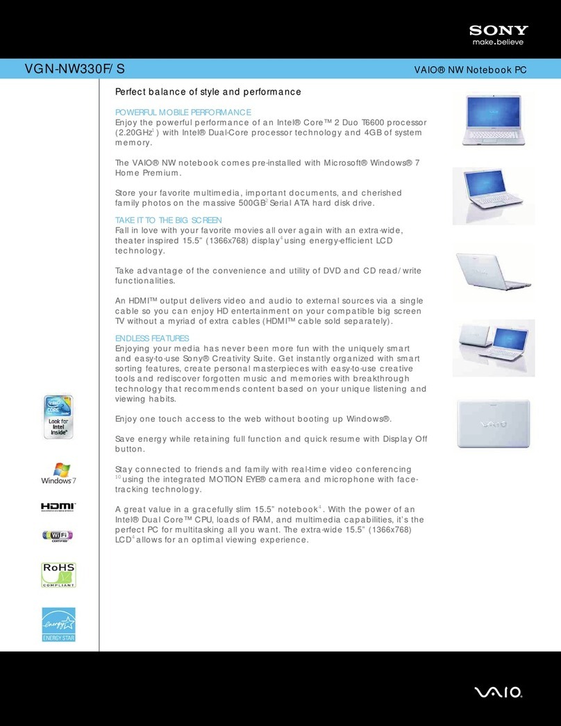 Sony VGN-NW330F/S User manual