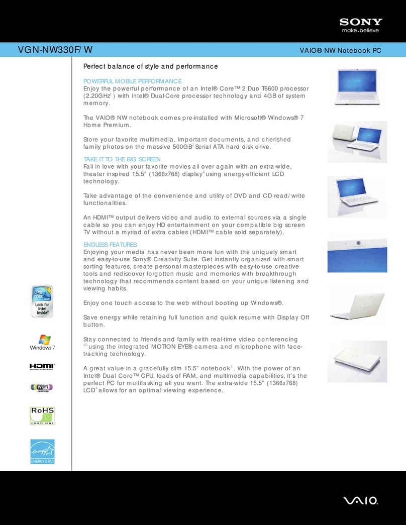 Sony VGN-NW330F/W User manual