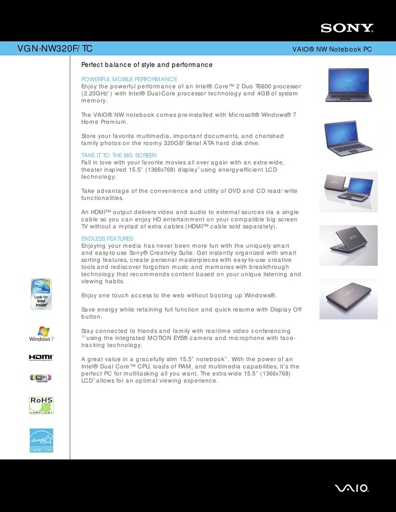 Sony VGN-NW320F/TC User manual