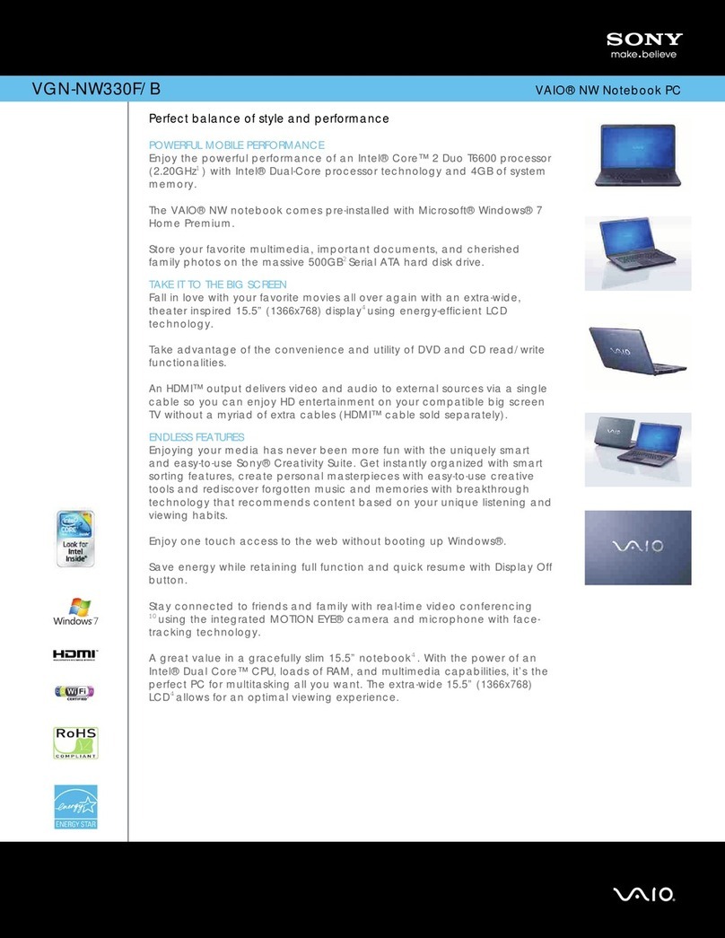 Sony VGN-NW330F/B User manual