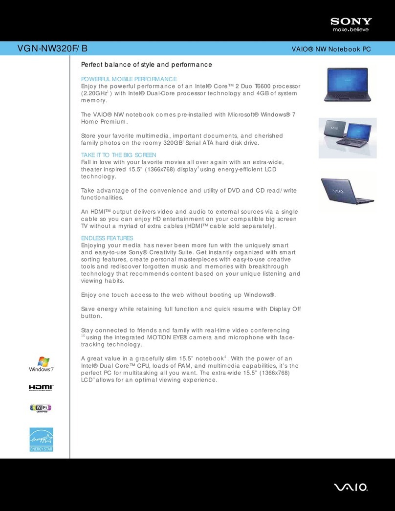 Sony VGN-NW320F/B User manual