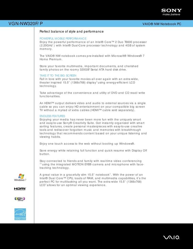 Sony VGN-NW320F/P User manual