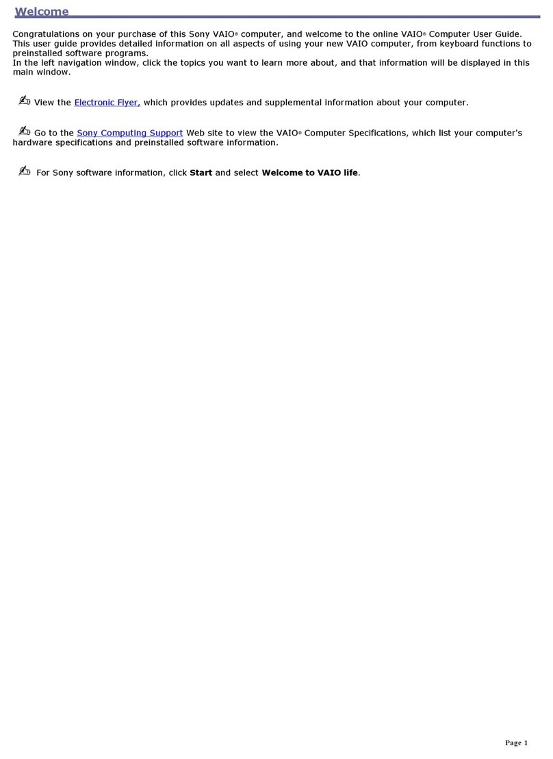 Sony VAIO VGN-S150 user guide