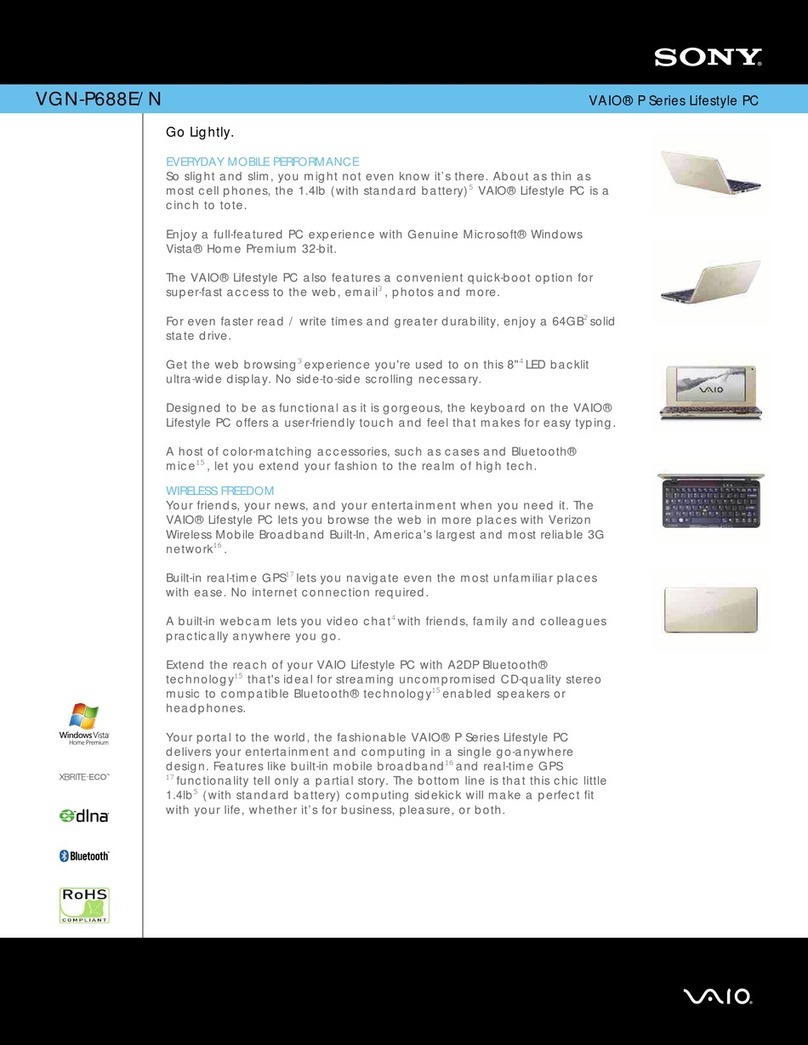 Sony VGN-P688E/N User manual