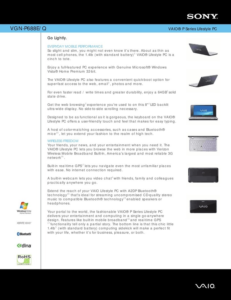 Sony VGN-P688E/Q User manual