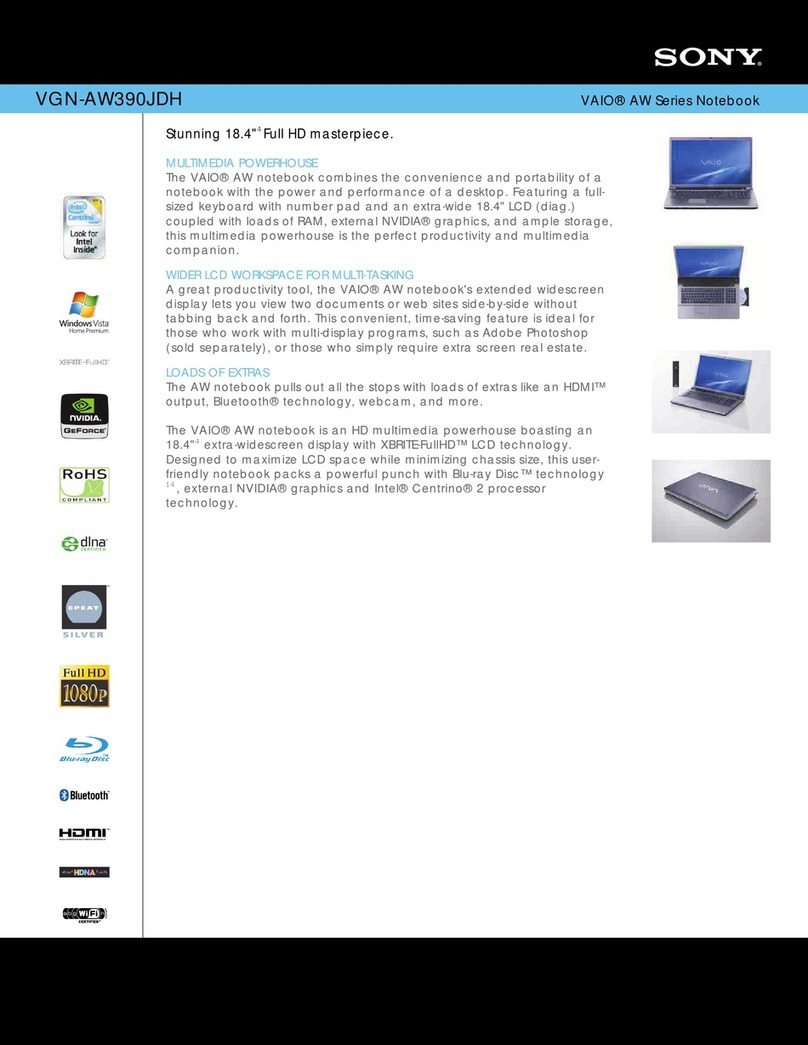 Sony VAIO VGN-AW390JDH User manual