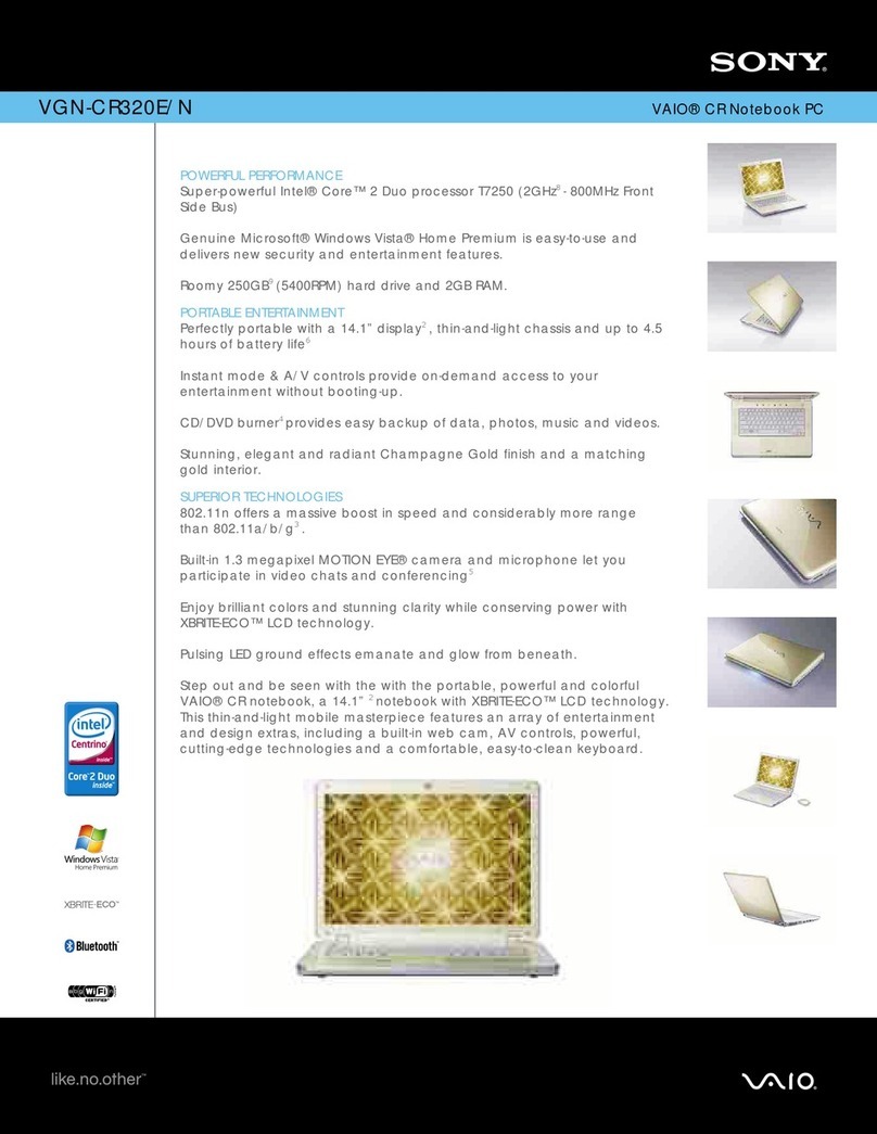 Sony VAIO VGN-CR320E/N Specifications