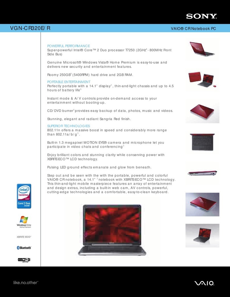 Sony VAIO VGN-CR320E/R User manual