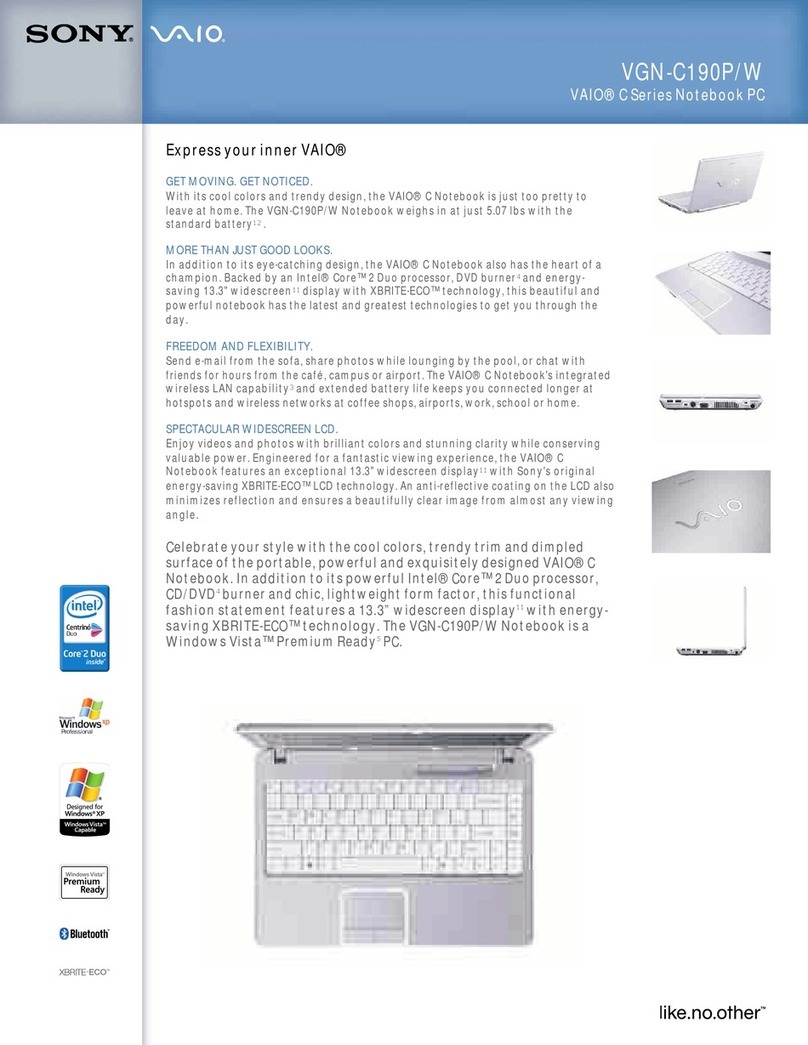 Sony VAIO VGN-C190P/W User manual