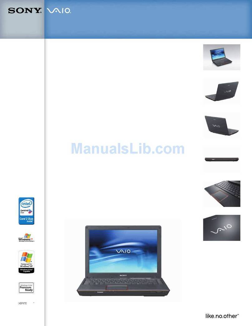 Sony VGN-C140G - VAIO - Core 2 Duo 1.66 GHz User manual