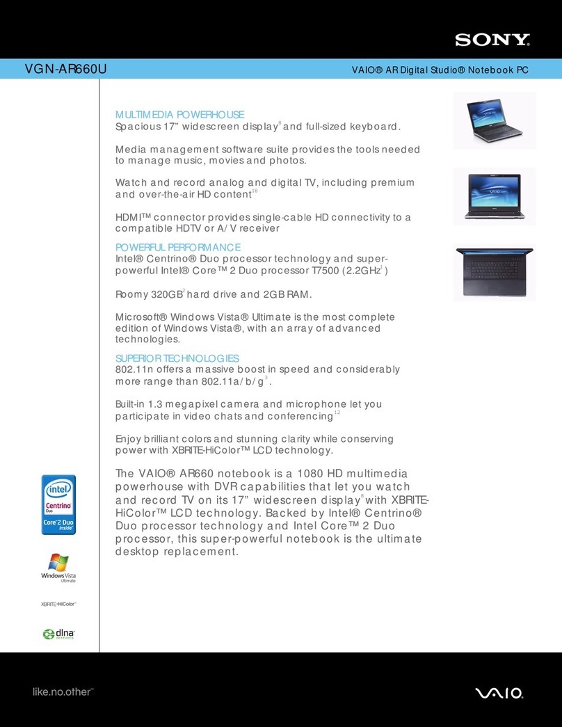 Sony VAIO VGN-AR660U Specifications