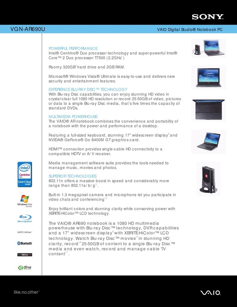 Sony VAIO VGN-AR690U User manual