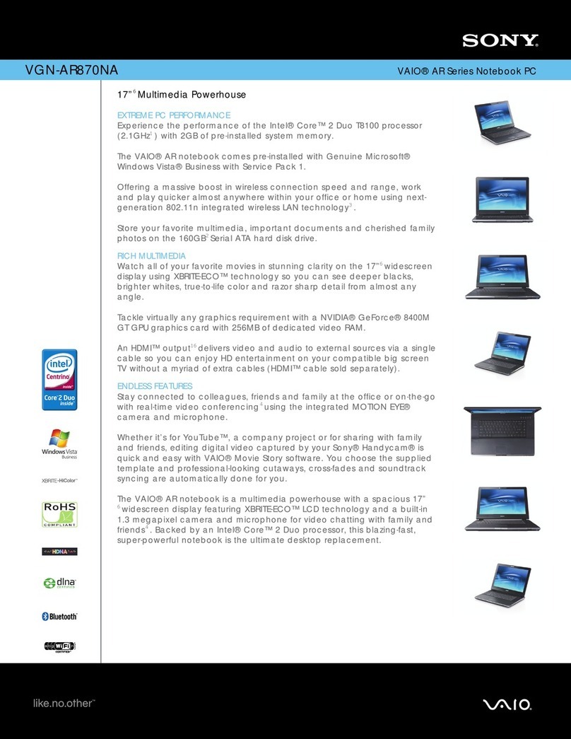 Sony VGN-AR870 User manual