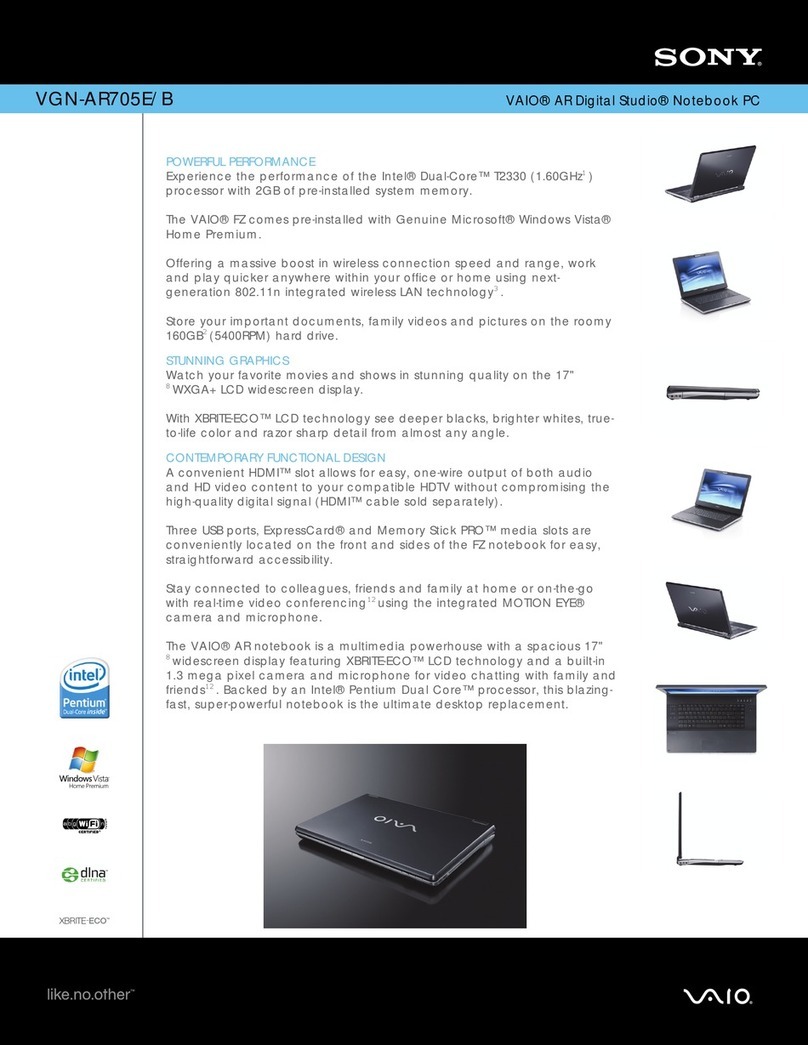 Sony VGN-AR705E/B User manual
