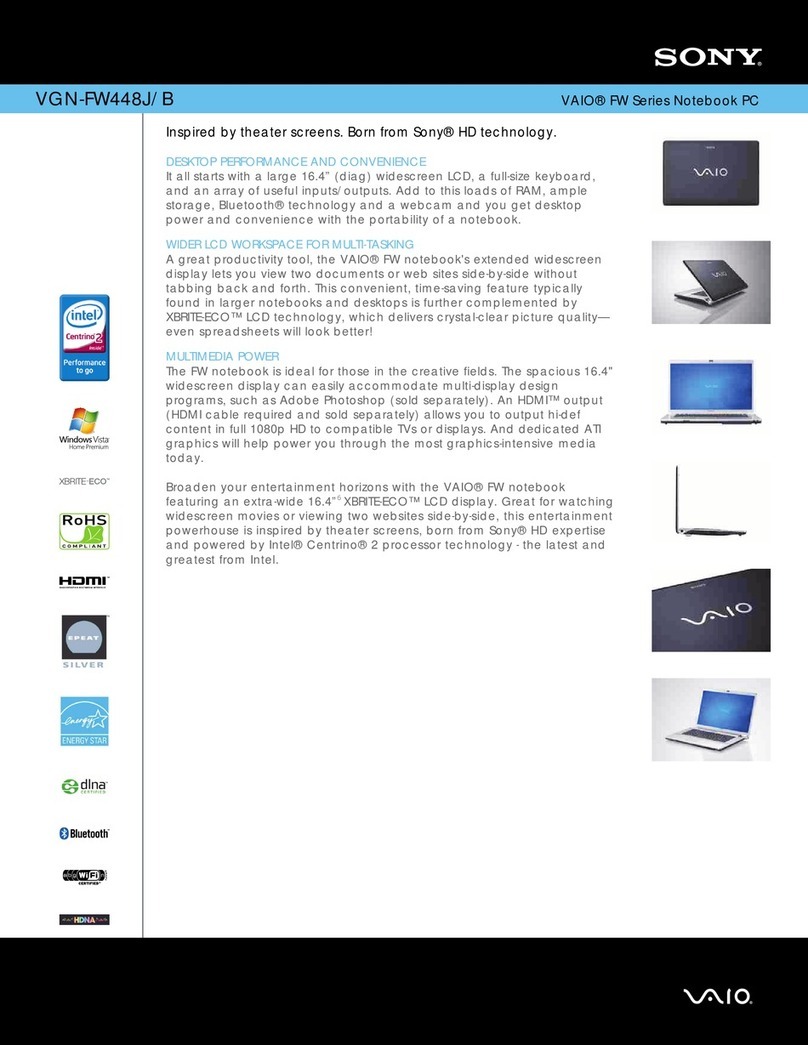 Sony VGN-FW448J User manual