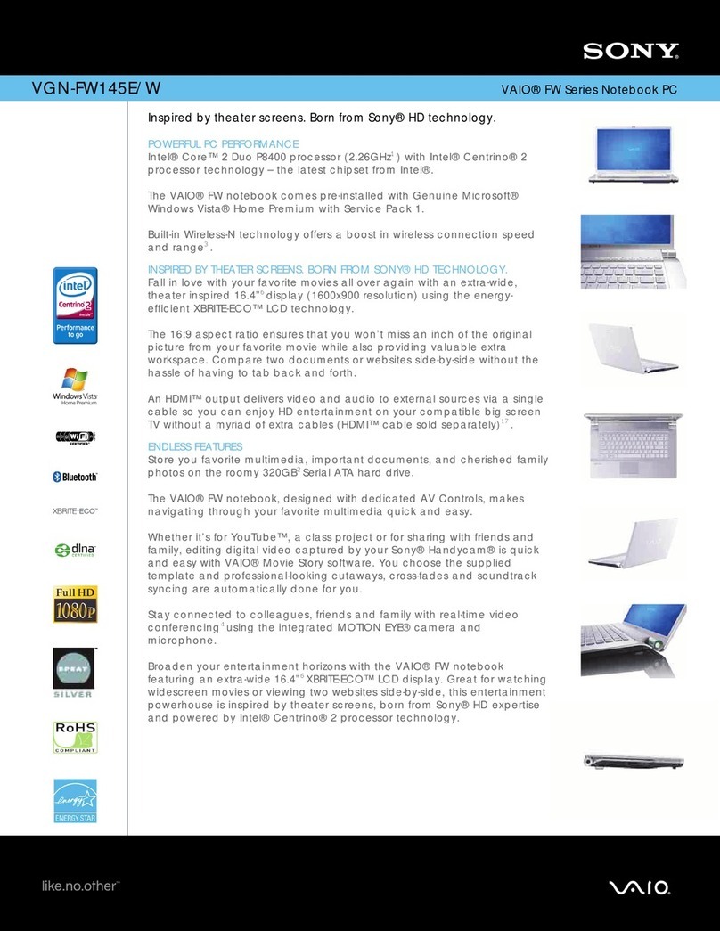 Sony VGN-FW145E User manual