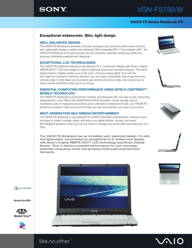 Sony VGN-FS730 User manual