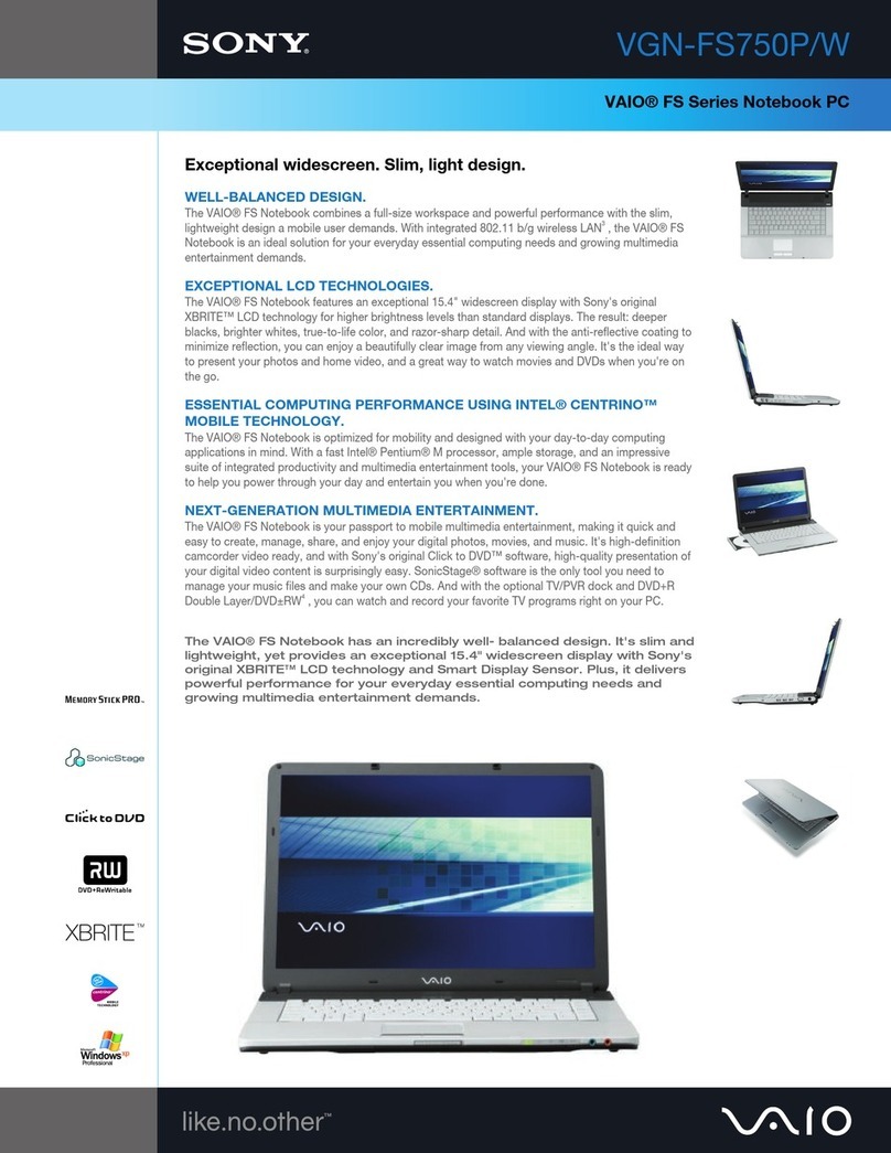 Sony VAIO VGN-FS750P/W User manual