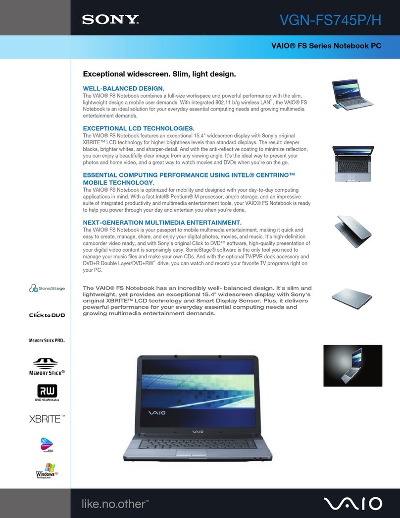 Sony VAIO VGN-FS745P/H User manual
