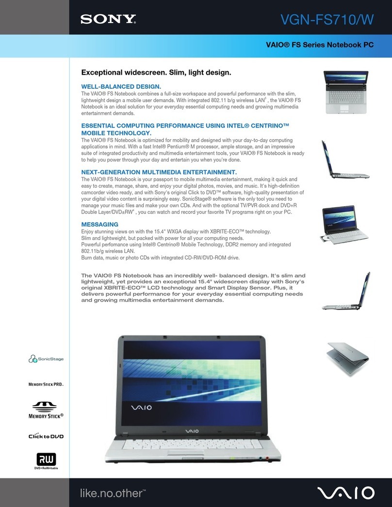 Sony VAIO VGN-FS710/W User manual