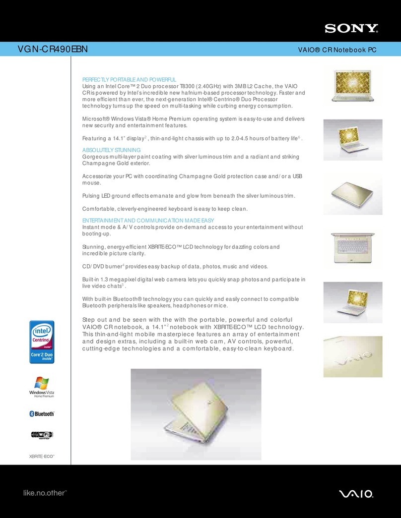 Sony VAIO VGN-CR490EBN User manual