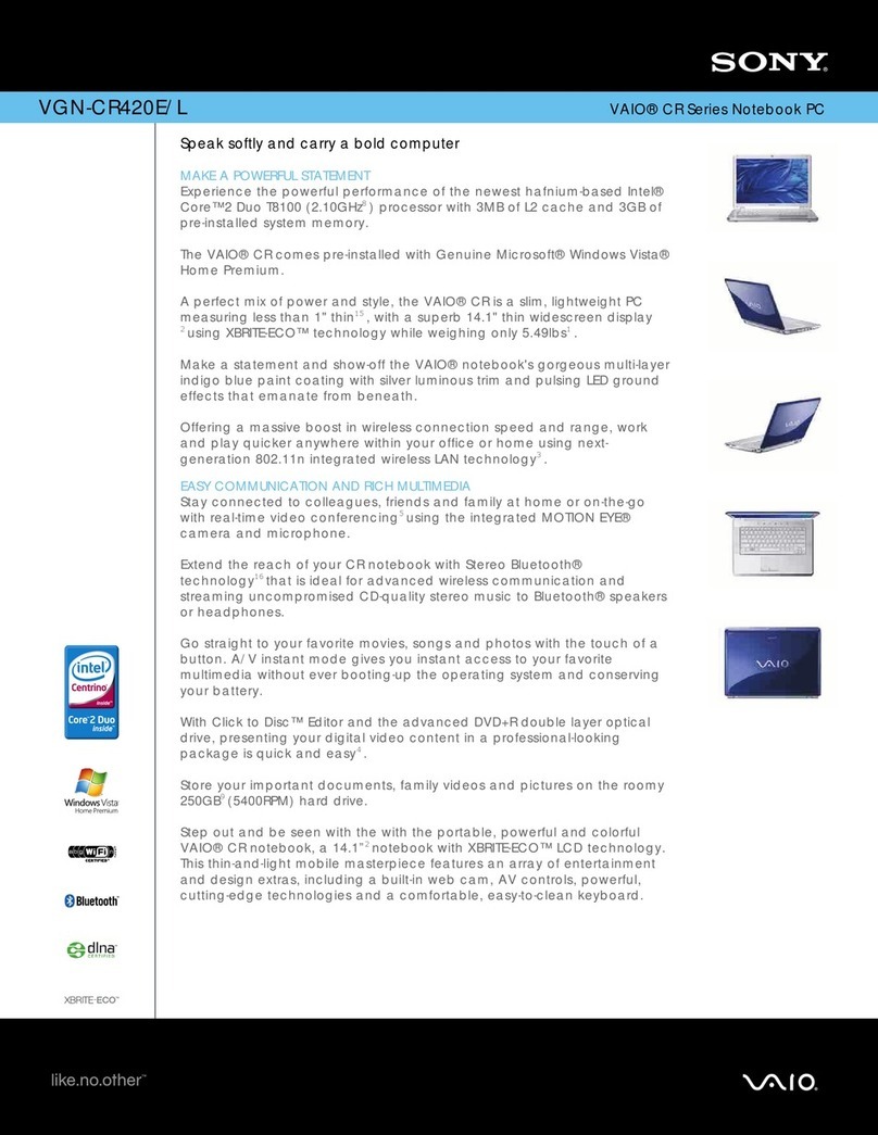 Sony VAIO VGN-CR420E/L User manual