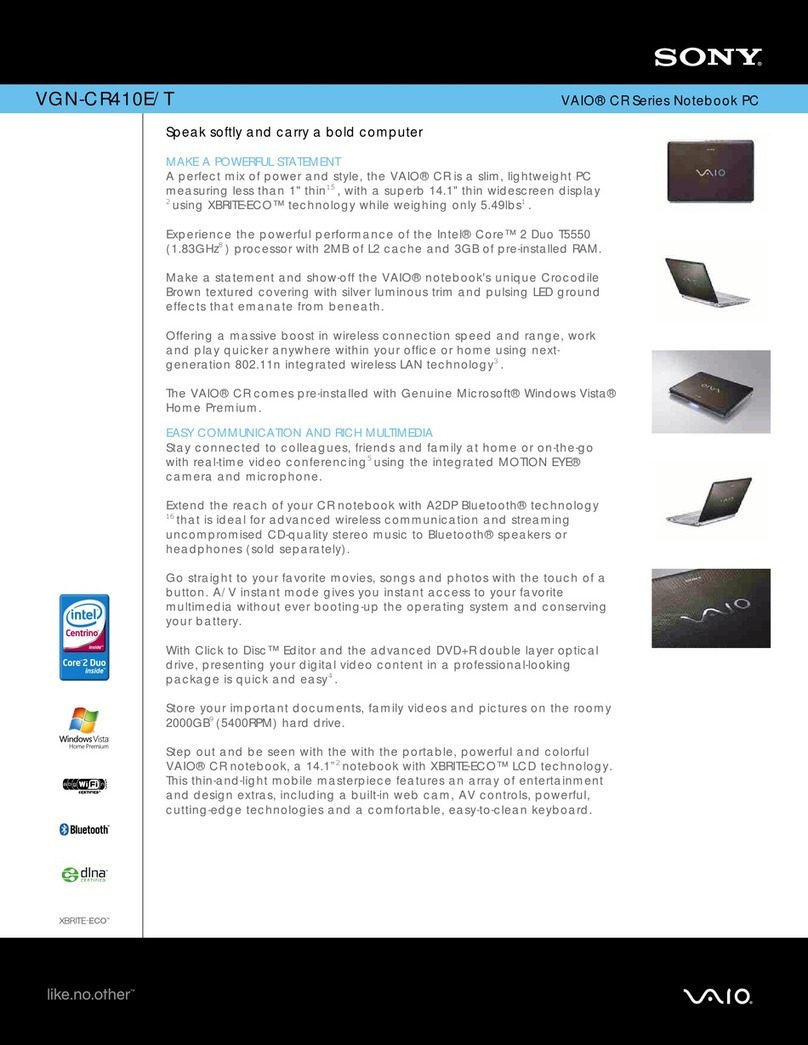 Sony VAIO VGN-CR410E/T User manual
