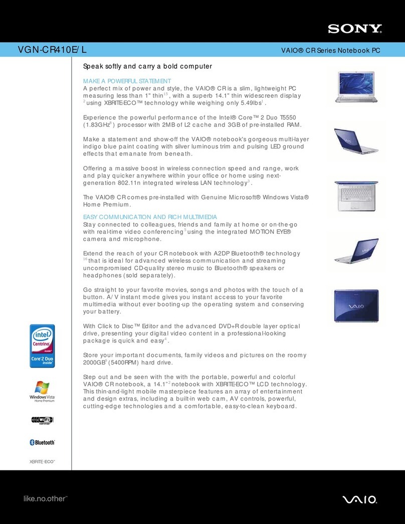 Sony VAIO VGN-CR410E/L User manual