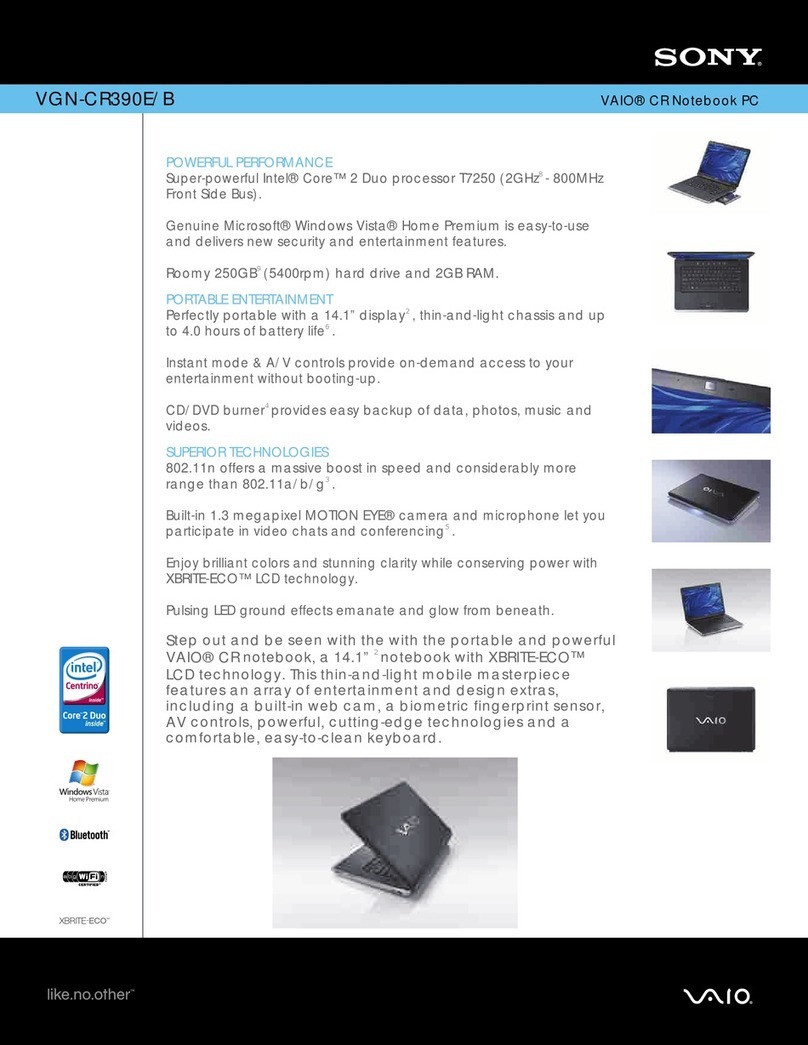 Sony VAIO VGN-CR390E/B User manual