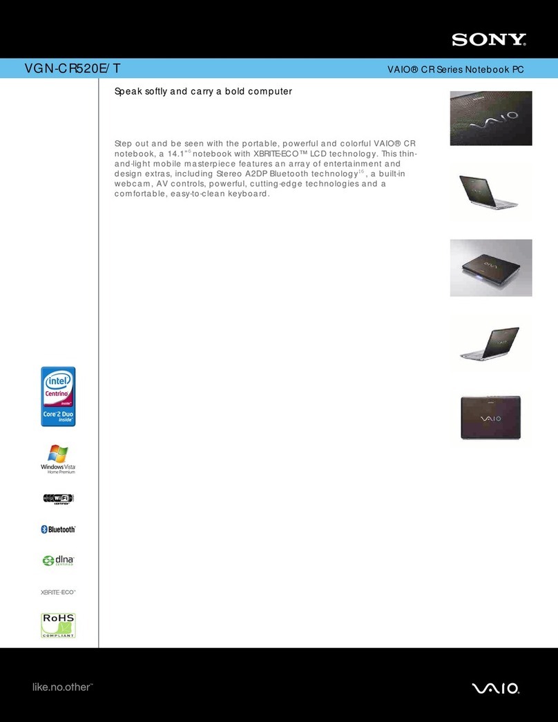 Sony VAIO VGN-CR520E/T User manual