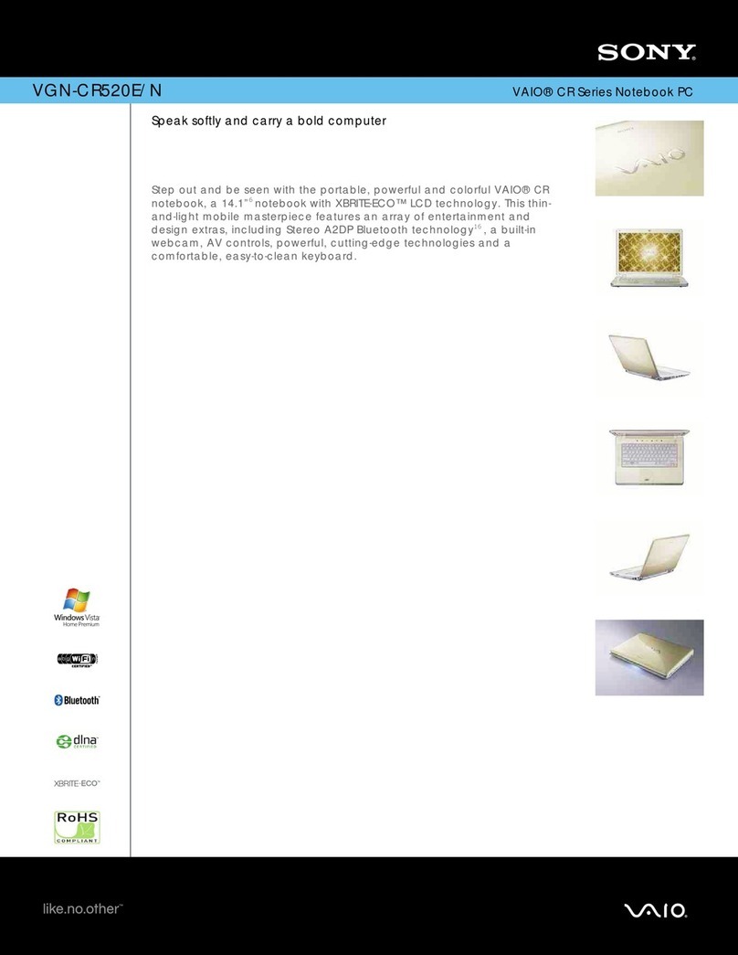 Sony VAIO VGN-CR520E/N Specifications