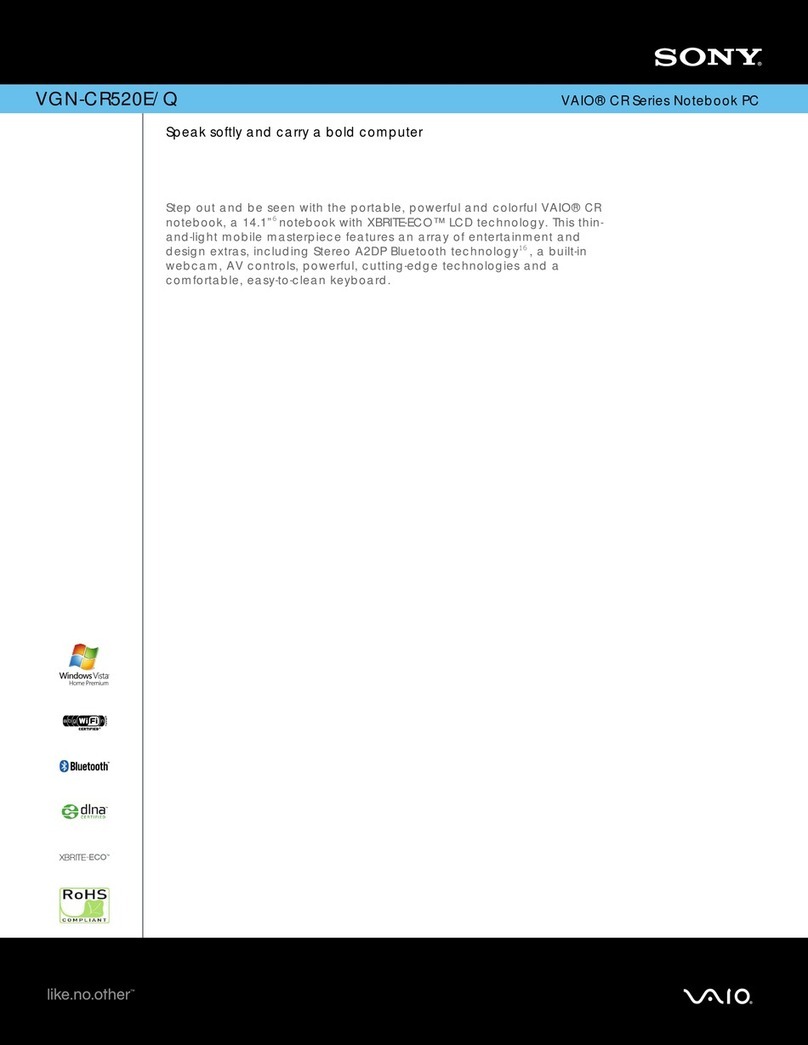 Sony VAIO VGN-CR520E/Q User manual Sony VAIO VGN-CR520E/Q User manual