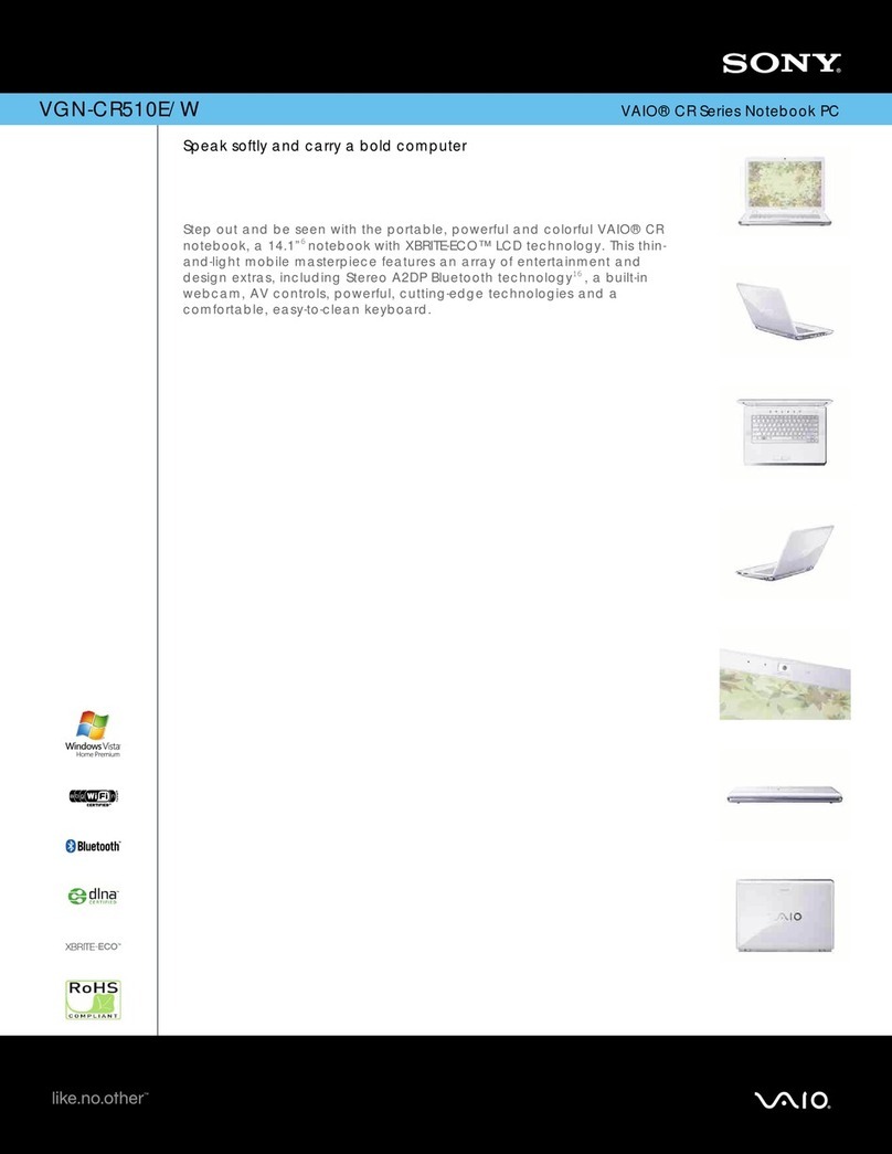Sony VAIO VGN-CR510E/W User manual