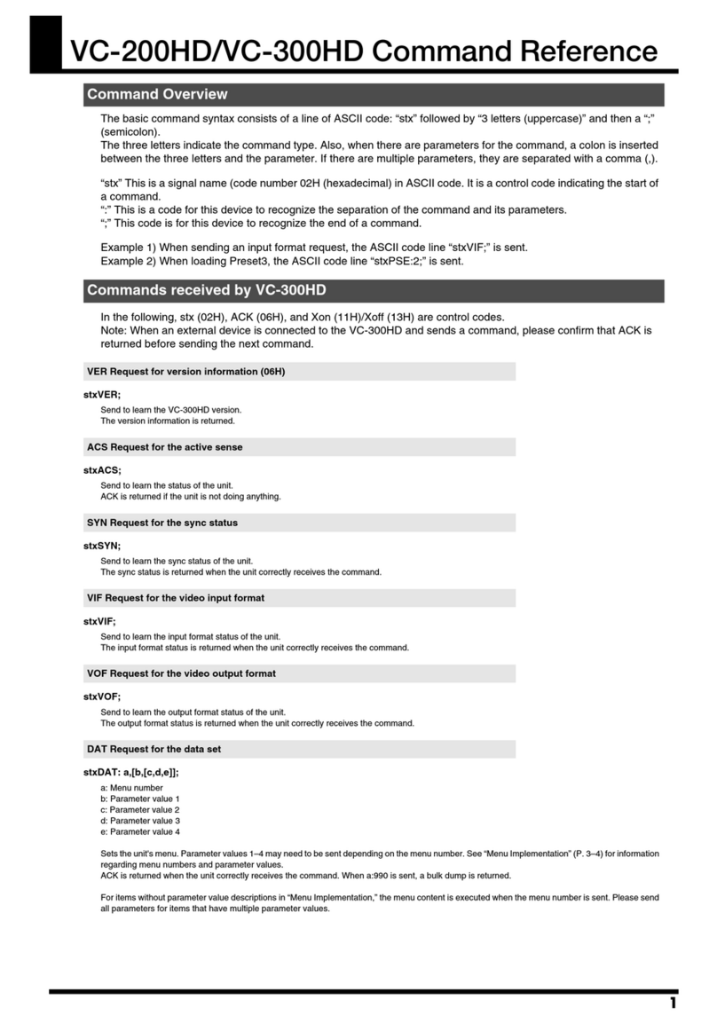 Roland VC-200HD Installation manual