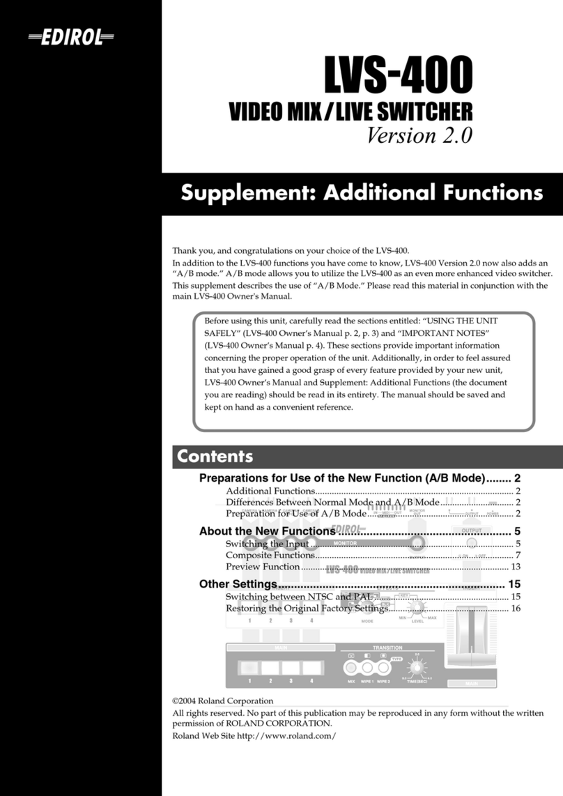 Edirol LVS-400 supplementary guide