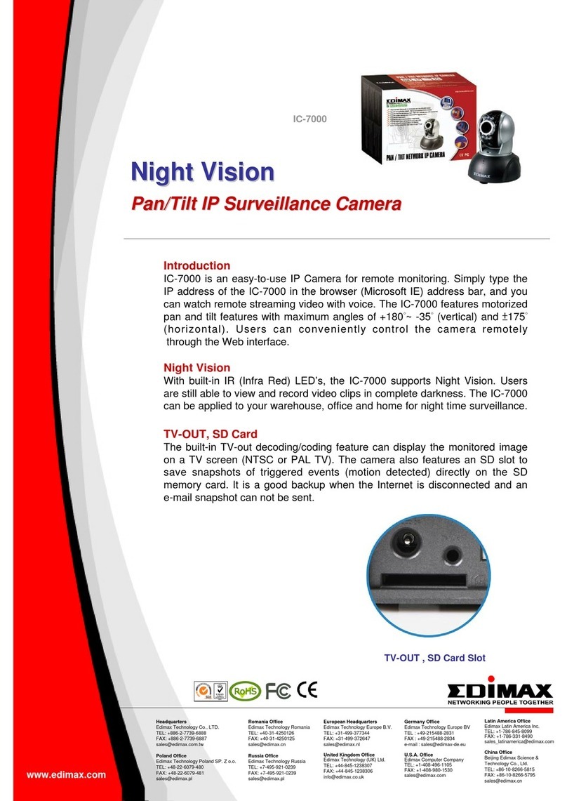 Edimax Pan/Tilt IP Surveillance Camera IC-7000 User manual