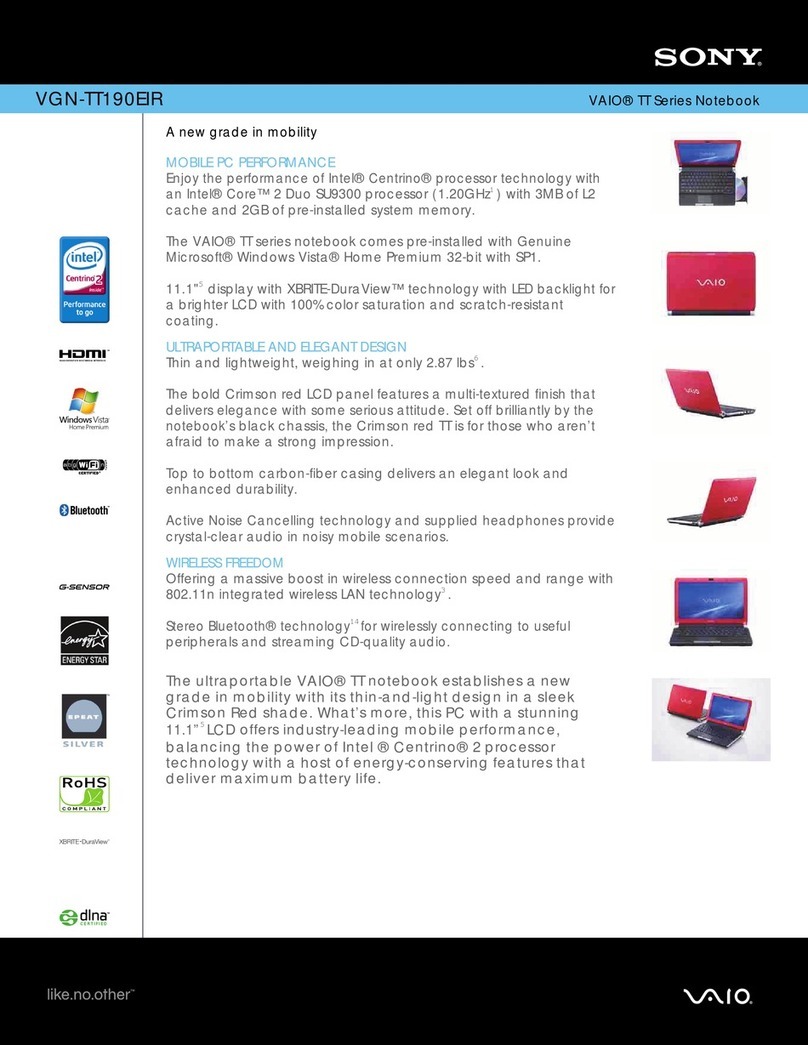 Sony VAIO VGN-TT190EIR User manual