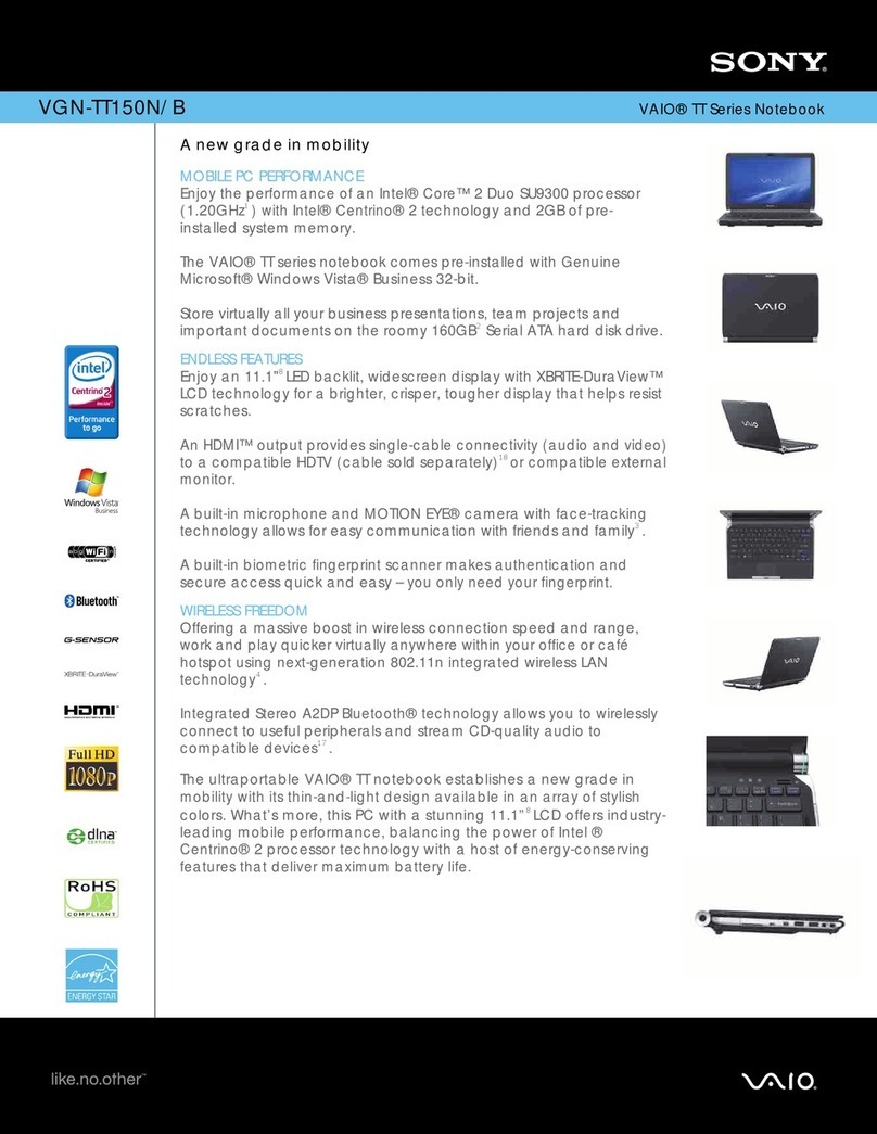 Sony VAIO VGN-TT150N User manual