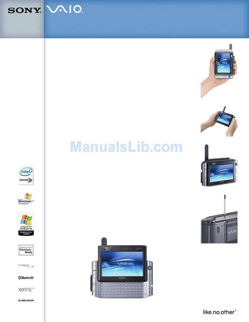 Sony VGN-UX280P - VAIO - Core Solo 1.2 GHz User manual