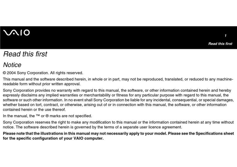 Sony VGN-U750P VAIO Instruction sheet
