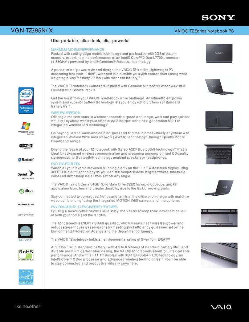 Sony VGN-TZ395N User manual Sony VGN-TZ395N User manual
