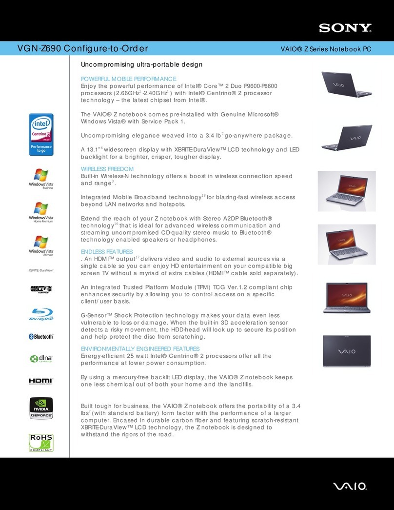Sony VGN-Z690 User manual