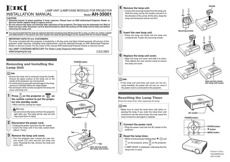 Eiki AH-35001 installation manual