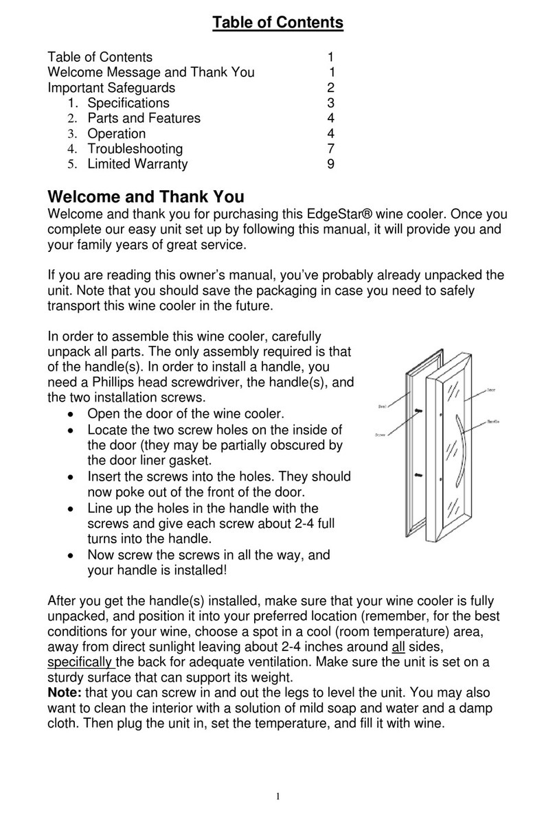 EdgeStar TWR320E User manual