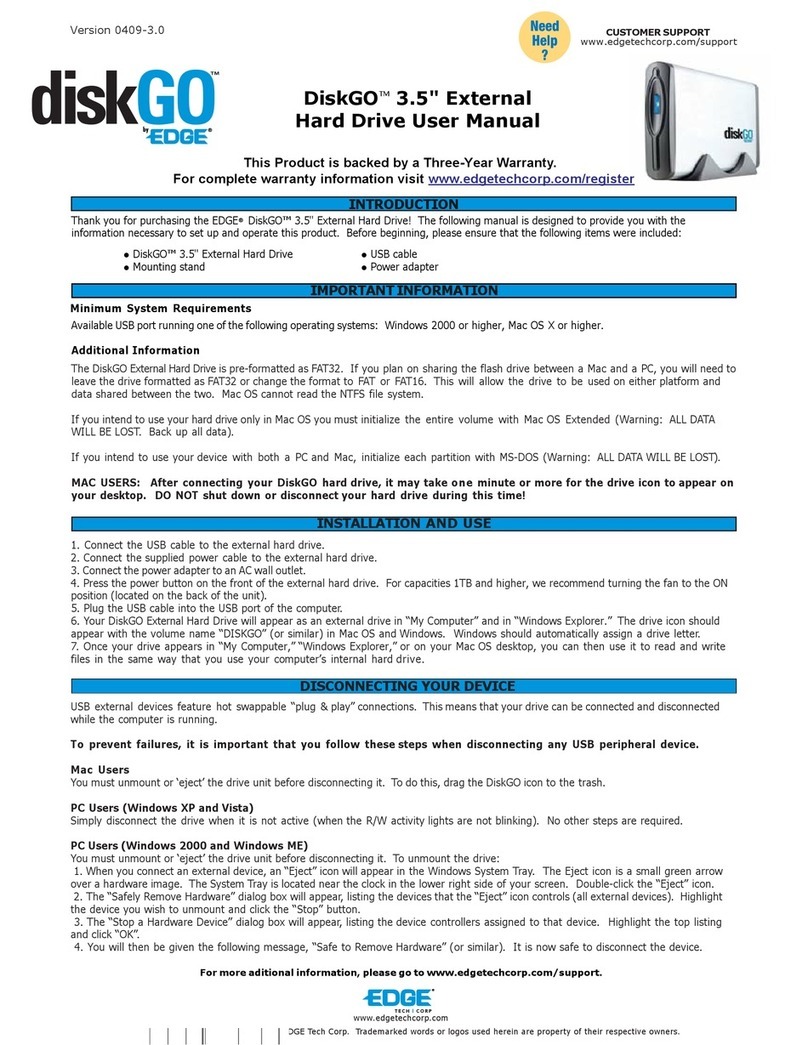 Edge DiskGO 222802-PE User manual Edge DiskGO 222802-PE User manual